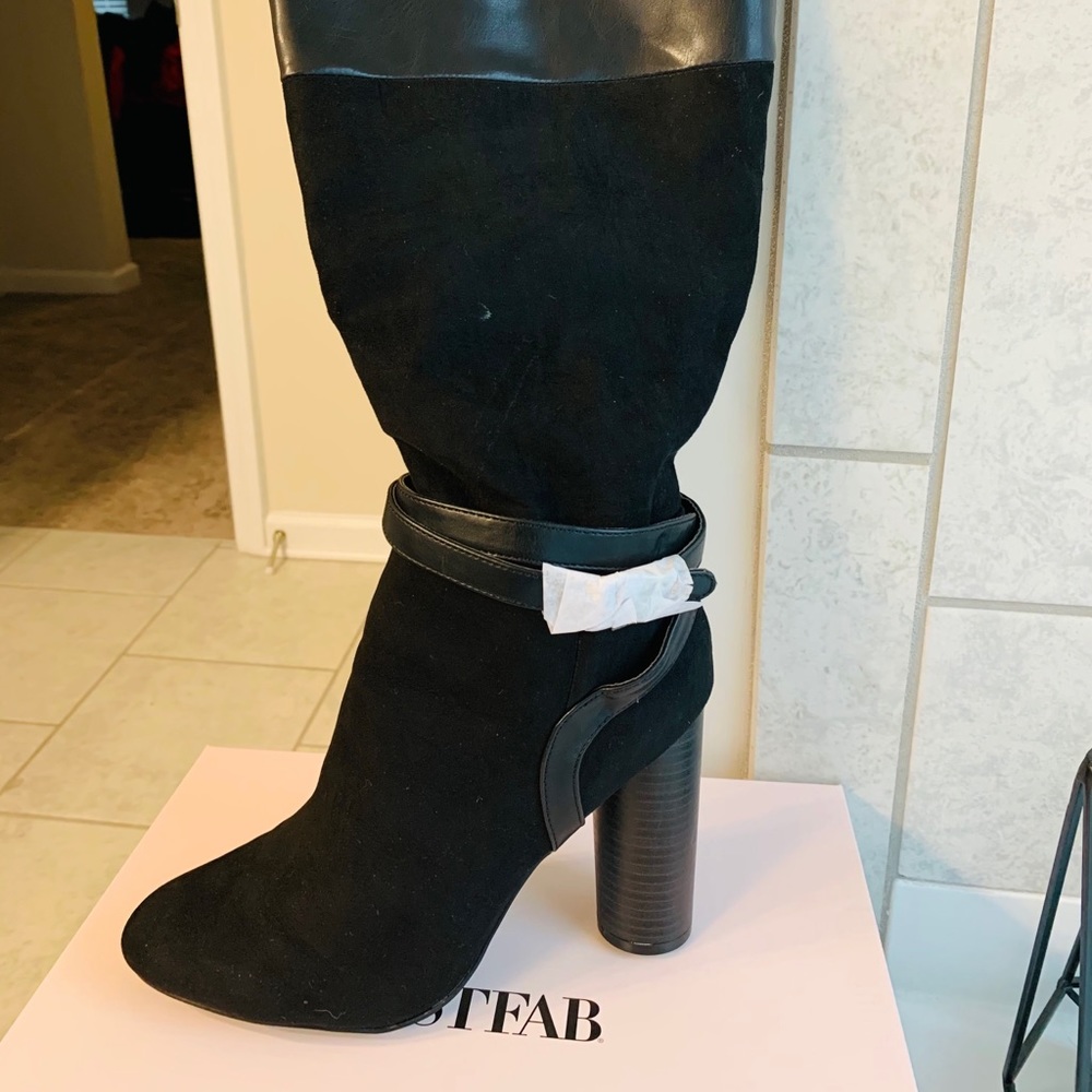 Faux Leather/Suede Boots
